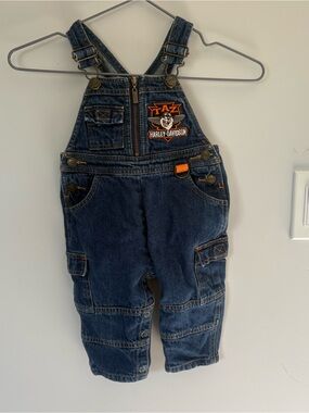 Vintage 2000 Warner Bros x Harley Davidson Taz Denim Overalls 12M Looney Tunes